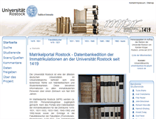 Tablet Screenshot of matrikel.uni-rostock.de